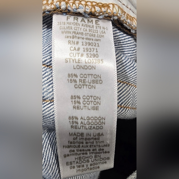 FRAME Le Original High Waisted Straight Leg Ripped Jeans Size 27 - Picture 9 of 9